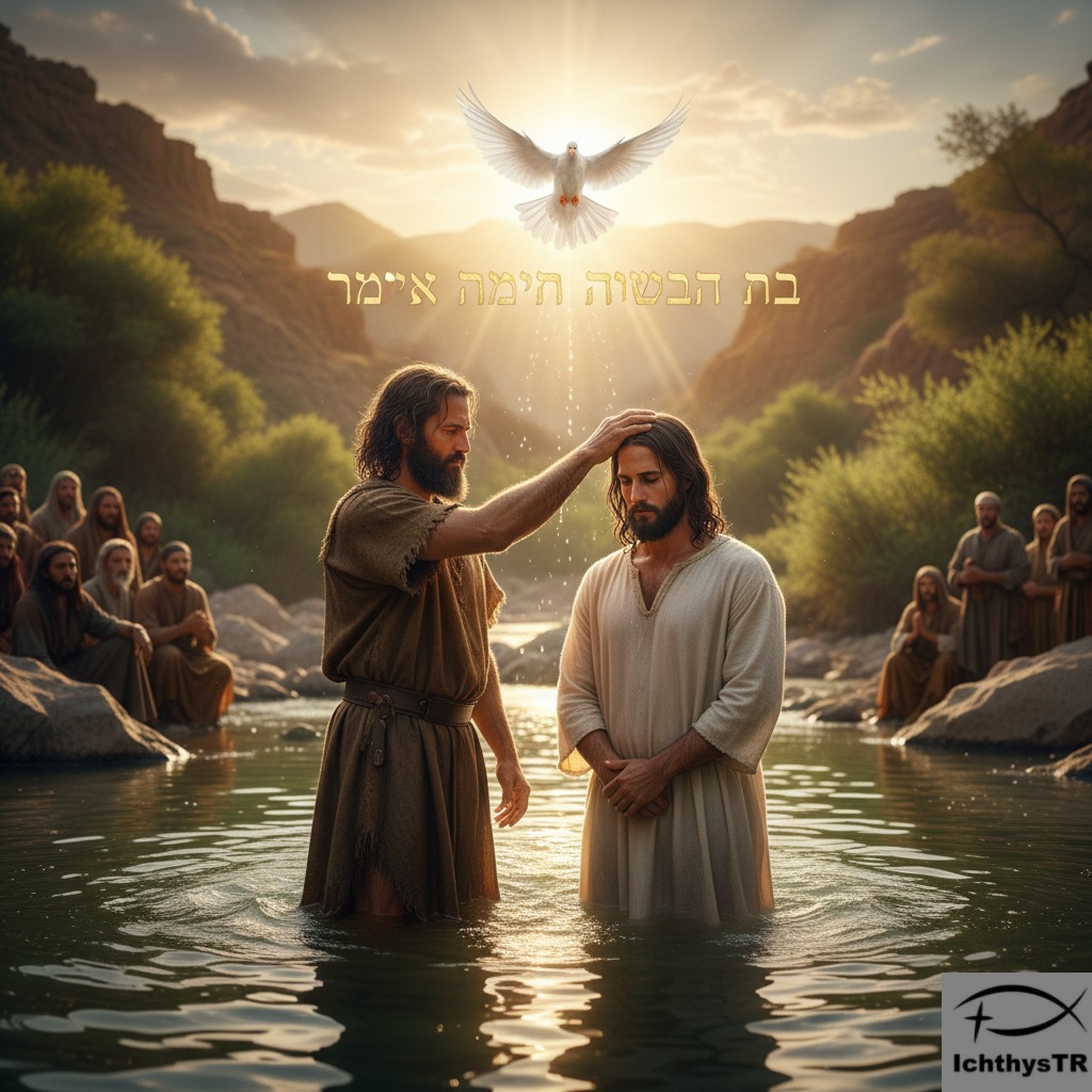 Mesih İsa ürdün nehrinde vaftiz oluyor