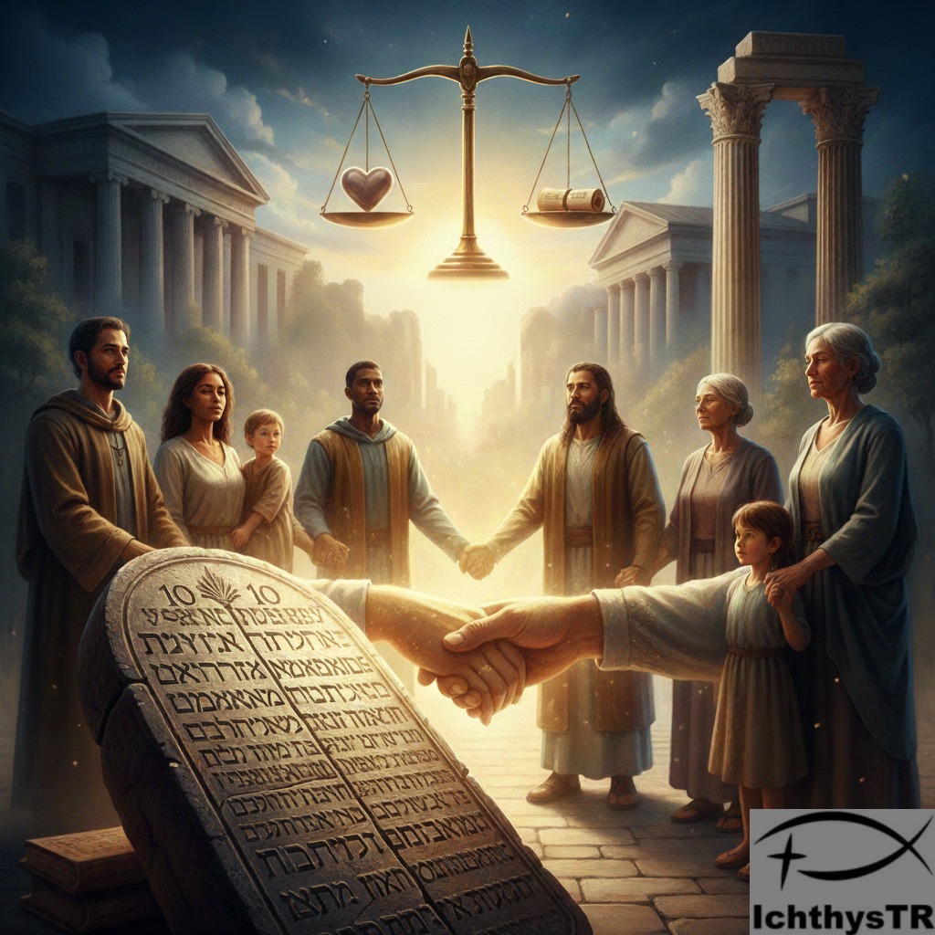 Hak ve hukuk Tanrı'nın sevgi yasasında tam olarak yaşanır.